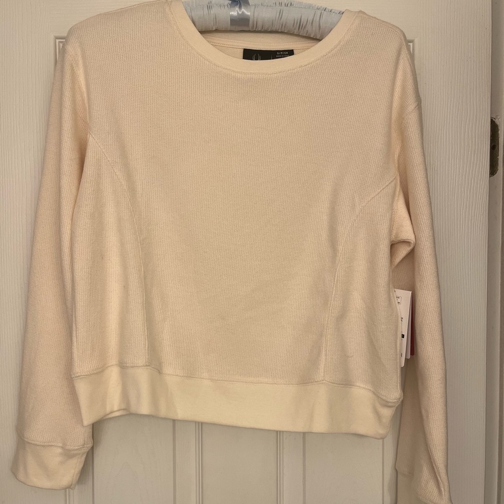Spyder Women’s Waffle Knit Sweatshirt Ivory S NWT